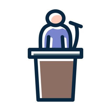 Konuşma Vektörü Kalın Çizgisi Kişisel ve Ticari Kullanım İçin Koyu Renk Simgeleri Dolduruldu