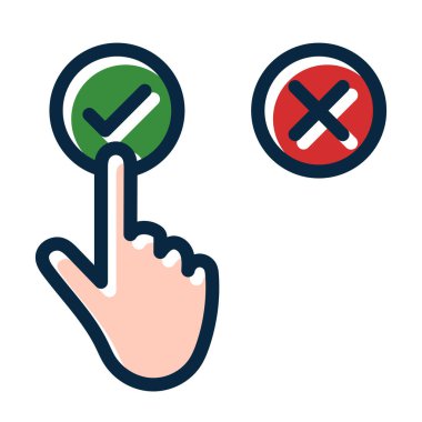 Kişisel ve ticari kullanım için Koyu Renk Simgeleri Doldurulmuş Evet Vektör Kalın Çizgisi Oy Verin