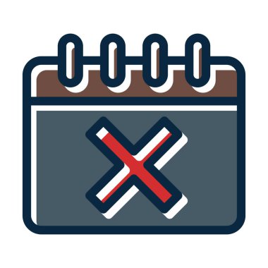 Kişisel ve Ticari Kullanım İçin Koyu Renk Simgelerini Doldurulmuş Vektör Kalın Çizgisini Reddet