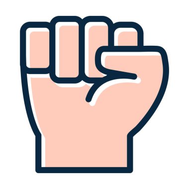 Kişisel ve Ticari Kullanım İçin Koyu Renk Simgelerini Doldurulmuş Protesto Vektör Kalın Çizgisi