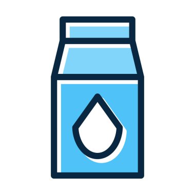 Kişisel ve ticari kullanım için Koyu Renk Simgeleri Doldurulmuş Süt Vektörü Kalın Çizgisi