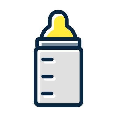 Kişisel ve ticari kullanım için Koyu Renk Simgeleri Doldurulmuş Süt Şişesi Kalın Çizgisi