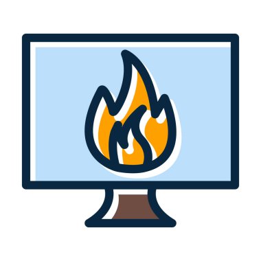 Kişisel ve Ticari Kullanım İçin Koyu Renk Simgeleri Doldurulmuş Hasar Vektörü Kalın Çizgisi