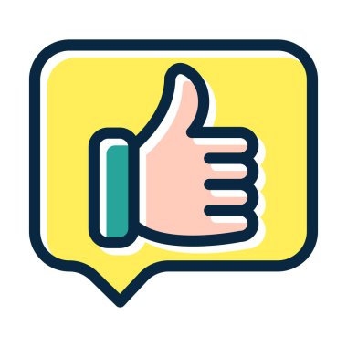 Kişisel ve Ticari Kullanım İçin Koyu Renk Simgelerini Doldurulmuş İyi Geri bildirim Vektörü Kalın Çizgisi