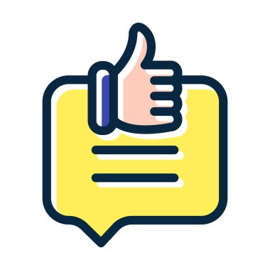 Kişisel ve Ticari Kullanım İçin Koyu Renk Simgelerini Doldurulmuş Olumlu İnceleme Kalın Çizgisi