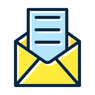 Kişisel ve ticari kullanım için Koyu Renk Simgeleri Doldurulmuş E- posta Vektör Kalın Satırı Aç