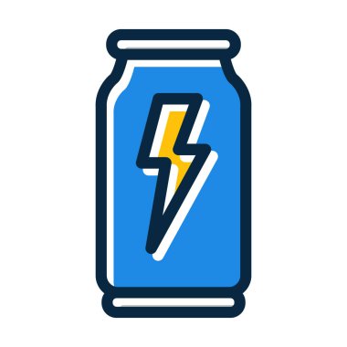 Enerji İçeceği Kalın Çizgisi Kişisel ve Ticari Kullanım İçin Koyu Renk Simgeleri Dolduruldu