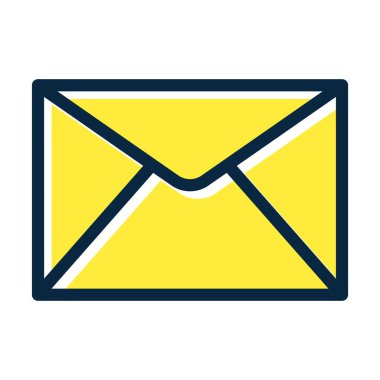 Kişisel ve ticari kullanım için Koyu Renk Simgeleri Doldurulmuş Posta Vektörü Kalın Çizgisi