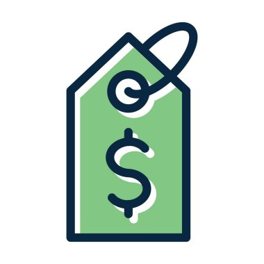 Fiyat Etiketi Kalın Çizgisi Kişisel ve Ticari Kullanım İçin Koyu Renk Simgeleri Dolduruldu