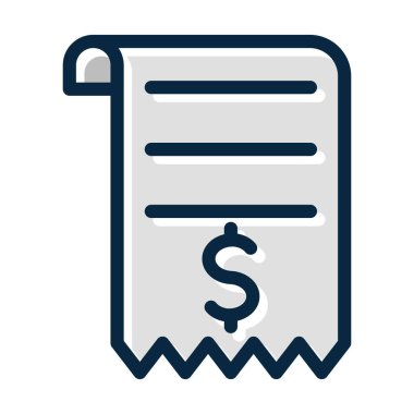 Kişisel ve Ticari Kullanım İçin Koyu Renk Simgeleri Doldurulmuş Kalın Satır Faturası