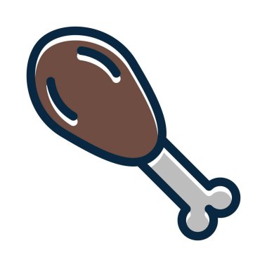 Tavuk Bacağı Kalın Çizgisi Koyu Renk Simgeleri Kişisel ve Ticari Kullanım İçin