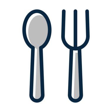 Çatal-bıçak Kalın Çizgisi Kişisel ve Ticari Kullanım İçin Koyu Renk Simgeleri Dolduruldu