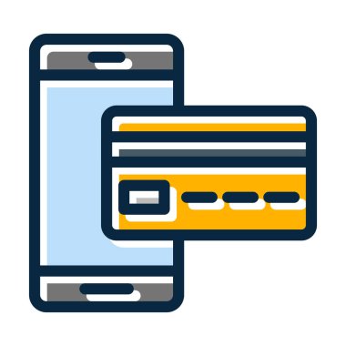 Kart Ödeme Kalın Çizgisi Kişisel ve Ticari Kullanım İçin Koyu Renk Simgeleri Dolduruldu