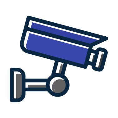 Güvenlik Kamerası Kalın Çizgisi Koyu Renk Simgeleri Kişisel ve Ticari Kullanım İçin Dolduruldu