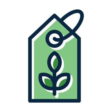 Kişisel ve Ticari Kullanım İçin Koyu Renk Simgeleri Doldurulmuş Eko Etiket Kalın Çizgisi