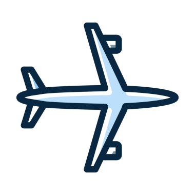 Kişisel ve ticari kullanım için Koyu Renk Simgeleri Doldurulmuş Uçak Vektörü Kalın Çizgisi