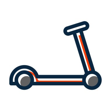 Scootie Vektör Kalın Çizgisi Kişisel ve Ticari Kullanım İçin Koyu Renk Simgeleri Dolduruldu