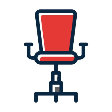 Kişisel ve Ticari Kullanım İçin Koyu Renk Simgeleri Doldurulmuş Masa Sandalyesi Kalın Çizgisi