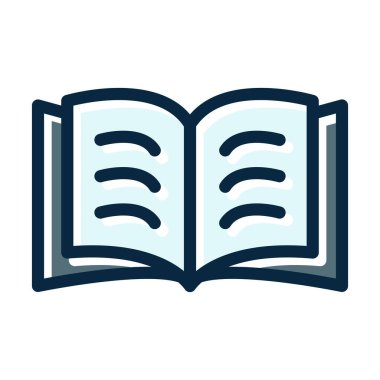 Kişisel ve ticari kullanım için Koyu Renk Simgelerini Doldurulmuş Kitap Vektörü Kalın Çizgisi