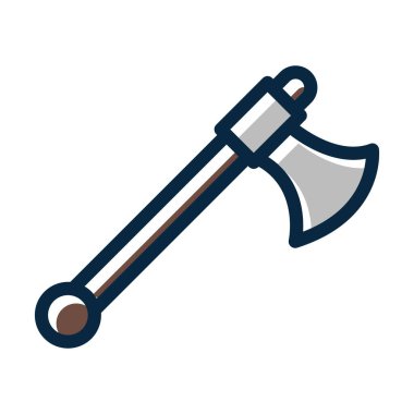 Kişisel ve Ticari Kullanım İçin Koyu Renk Simgelerini Doldurulmuş Axe Vektör Kalın Çizgisi