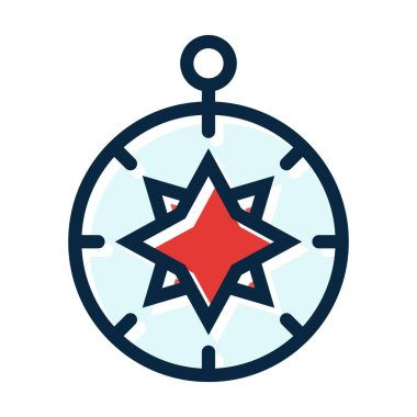 Kişisel ve ticari kullanım için Koyu Renk Simgeleri Doldurulmuş Pusula Vektör Kalın Çizgisi