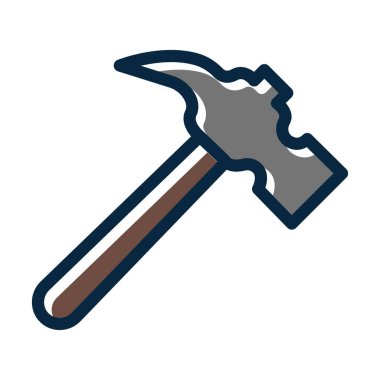 Kişisel ve ticari kullanım için Koyu Renk Simgeleri Doldurulmuş Çekiç Kalın Çizgisi