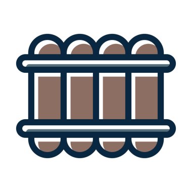 Raft Vektör Kalın Çizgisi Kişisel ve Ticari Kullanım İçin Koyu Renk Simgeleri Dolduruldu