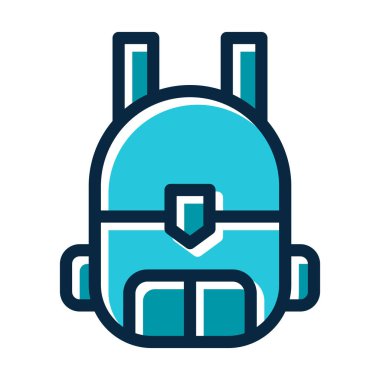 Sırt Çantası Vektör Kalın Çizgisi Kişisel ve Ticari Kullanım için Koyu Renk Simgeleri