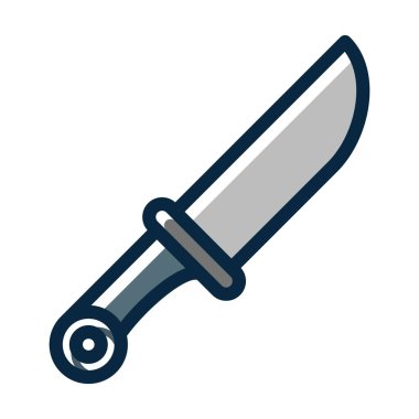 Bıçak Vektörü Kalın Çizgisi Kişisel ve Ticari Kullanım İçin Koyu Renk Simgeleri Dolduruldu