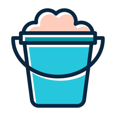 Kum Kova Vektörü Kalın Çizgisi Kişisel ve Ticari Kullanım İçin Koyu Renk Simgeleri Dolduruldu