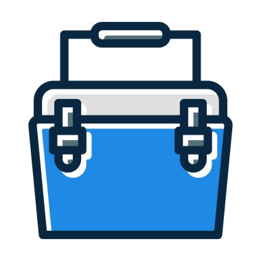 Kişisel ve ticari kullanım için Koyu Renk Simgeleri Doldurulmuş Buz Kutusu Vektörü Kalın Çizgisi