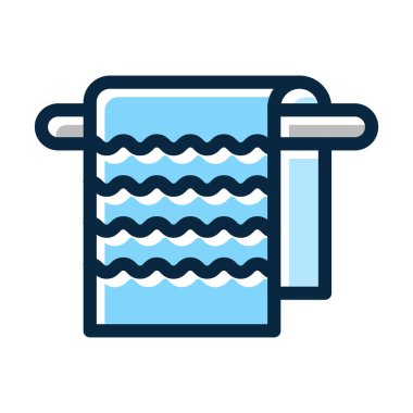 Kişisel ve ticari kullanım için Koyu Renk Simgeleri Doldurulmuş Havlu Vektörü Kalın Çizgisi