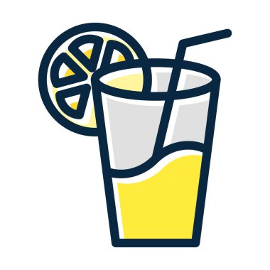 Limonata Kalın Çizgisi Kişisel ve Ticari Kullanım İçin Koyu Renk Simgeleri Dolduruldu