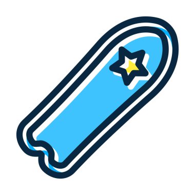 Kişisel ve ticari kullanım için Koyu Renk Simgeleri Doldurulmuş Snowboard Vektör Kalın Çizgisi