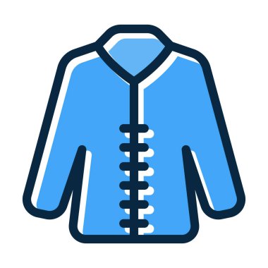 Kişisel ve ticari kullanım için Koyu Renk Simgeleri Doldurulmuş Palto Vektörü Kalın Çizgisi