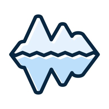 Kişisel ve Ticari Kullanım İçin Koyu Renk Simgeleri Doldurulmuş Iceberg Vektör Kalın Çizgisi