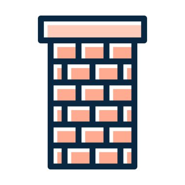 Kişisel ve Ticari Kullanım İçin Koyu Renk Simgeleri Doldurulmuş Baca Üstü Kalın Çizgisi