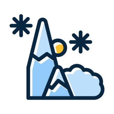 Kişisel ve ticari kullanım için Koyu Renk Simgeleri Doldurulmuş Çığ Vektörü Kalın Çizgisi