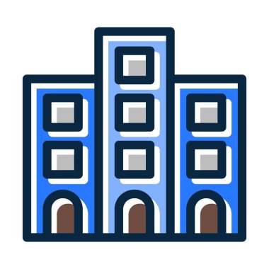 Kişisel ve Ticari Kullanım İçin Koyu Renk Simgeleri Doldurulmuş İnşa Çizgisi Kalın Çizgisi