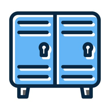 Soyunma Odası Kalın Çizgisi Kişisel ve Ticari Kullanım İçin Koyu Renk Simgeleri Dolduruldu