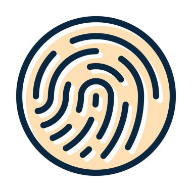 Kişisel ve Ticari Kullanım İçin Koyu Renk Simgeleri Doldurulmuş Parmak İzi Kalın Çizgisi