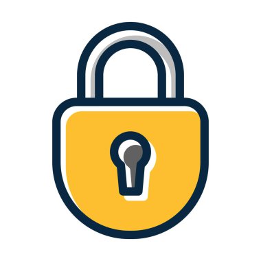 Kişisel ve ticari kullanım için Koyu Renk Simgelerini Doldurulmuş Kalın Satıra Kilitle