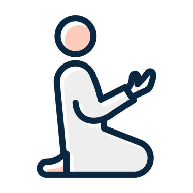 Kişisel ve Ticari Kullanım İçin Koyu Renk Simgelerini Doldurulmuş İbadet Kalın Çizgisi