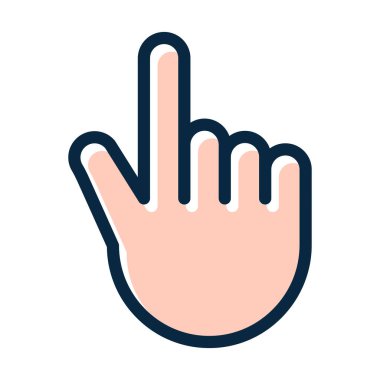 Yükseltilmiş Parmak Vektörü Kalın Çizgisi Kişisel ve Ticari Kullanım İçin Koyu Renk Simgeleri Dolduruldu