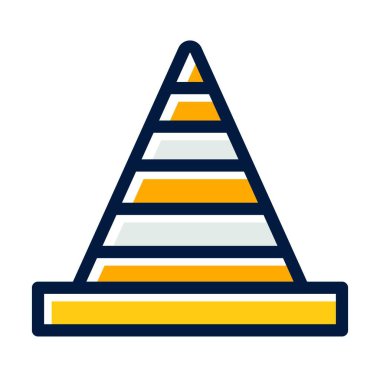 Koyu Renk Simgelerini Kişisel ve Ticari Kullanım İçin Doldurulmuş Koni Vektör Kalın Çizgisi