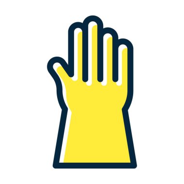 Kişisel ve Ticari Kullanım İçin Koyu Renk Simgeleri Doldurulmuş Çalışma Eldivenleri Kalın Çizgisi