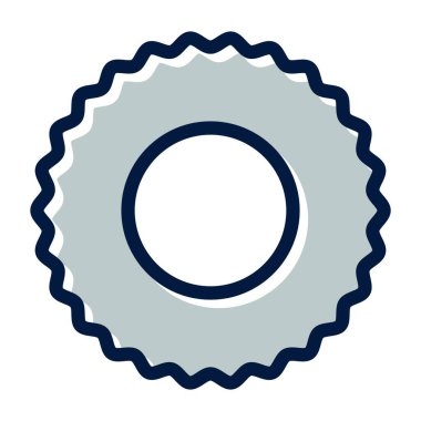 Kişisel ve Ticari Kullanım İçin Koyu Renk Simgelerini Doldurulmuş Dairesel Testere Kalın Çizgisi