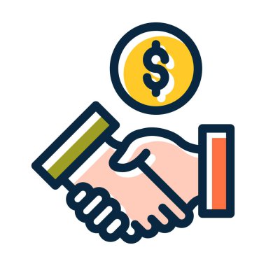 Kişisel ve ticari kullanım için Koyu Renk Simgelerini Doldurulmuş Kalın Satır Anlaşması