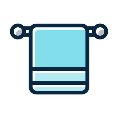 Kişisel ve ticari kullanım için Koyu Renk Simgeleri Doldurulmuş Havlu Vektörü Kalın Çizgisi