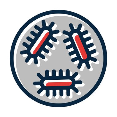 Virüs Vektörü Kalın Çizgisi Kişisel ve Ticari Kullanım İçin Koyu Renk Simgeleri Dolduruldu